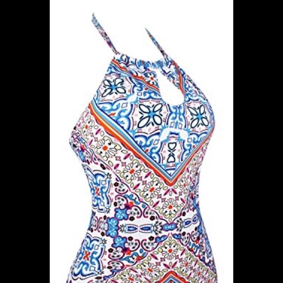 Unique & Classic Women's High Neck Halter Backless Keyhole One Piece Swi… - Picture 4 of 7